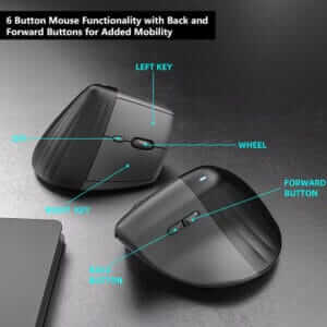 6 button functionality of Couso Vertical mouse with back and forward buttons for more mobility