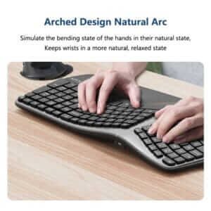 Hand positioning in a Arched Design Delux Ergonomic Keyboard for a more natural typing position