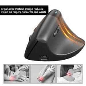 Ergonomic Design of Couso Vertical mouse reduces strain on fingers, forearms and wrists