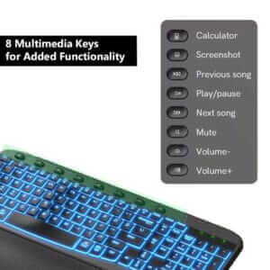 The Gembird keyboard comes with 7 Mutltimedia keys that add more shortcuts to streamline your experience.