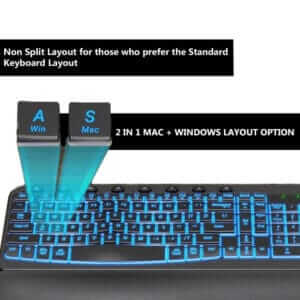 The Gembird non split layout makes it ideal for those who want an ergonomic keyboard without a split design.