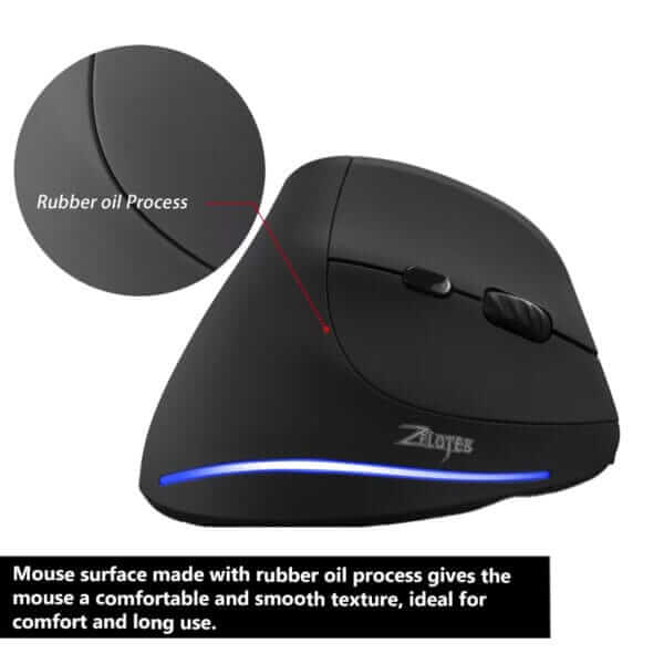Comfortable texture on Zelotes mouse made possible by smooth oil process