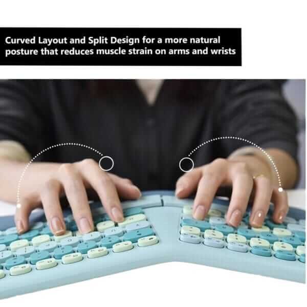 Curved Arch with split design allows for ergonomic comfort and less muscle strain on your wrists and forearms