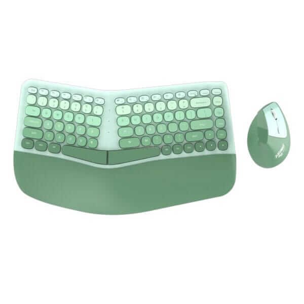 Mofii Ergonomic Keyboard and Mouse Set [Green Set]
