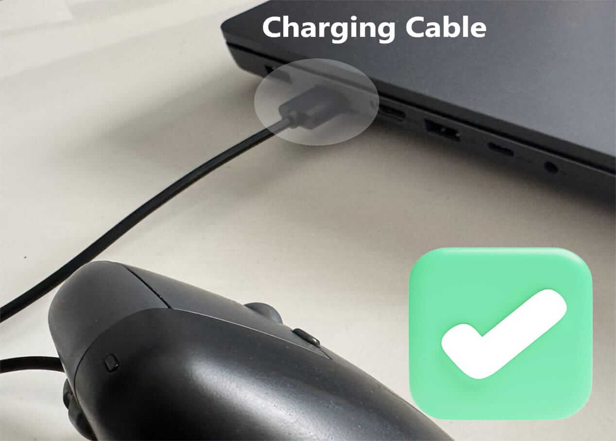 The correct way should to charge the device from a seperate powering device or take off the the 2,4ghz adapter when charging.